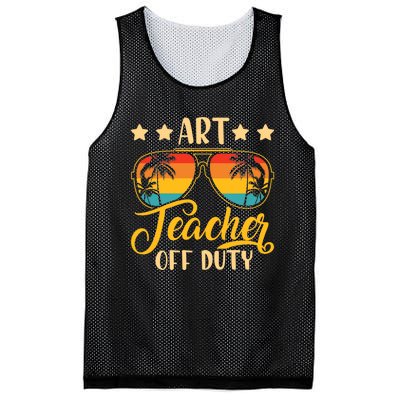 Wo Vintage Art Teacher Off Duty Last Day Of School Summer Mesh Reversible Basketball Jersey Tank