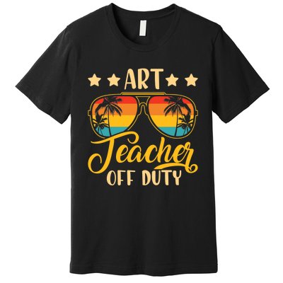 Wo Vintage Art Teacher Off Duty Last Day Of School Summer Premium T-Shirt