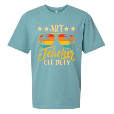 Wo Vintage Art Teacher Off Duty Last Day Of School Summer Sueded Cloud Jersey T-Shirt