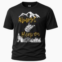 West Virginia Almost Heaven State Map WV Bear Mountains Home Cooling Performance Crew T-Shirt