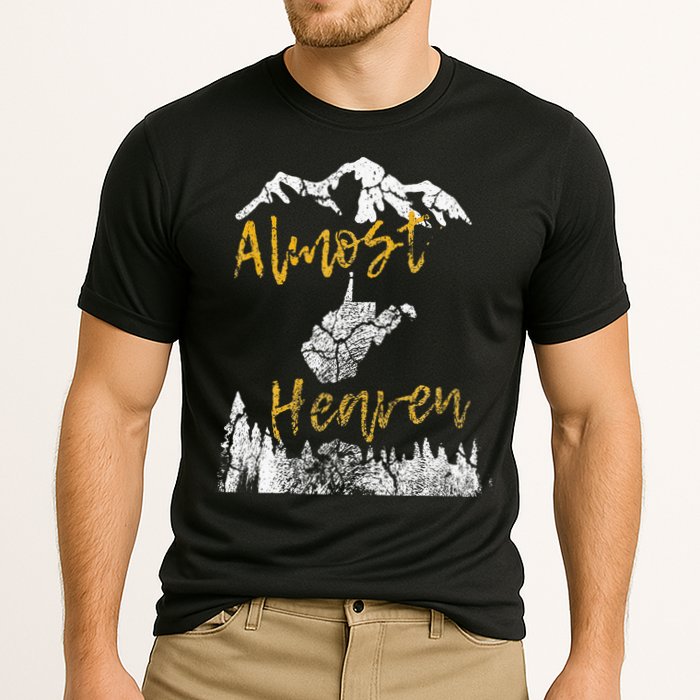 West Virginia Almost Heaven State Map WV Bear Mountains Home Cooling Performance Crew T-Shirt
