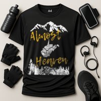 West Virginia Almost Heaven State Map WV Bear Mountains Home Cooling Performance Crew T-Shirt