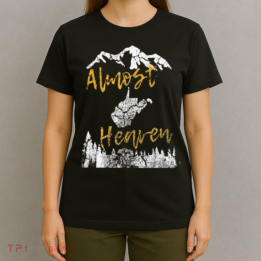 West Virginia Almost Heaven State Map WV Bear Mountains Home T-Shirt