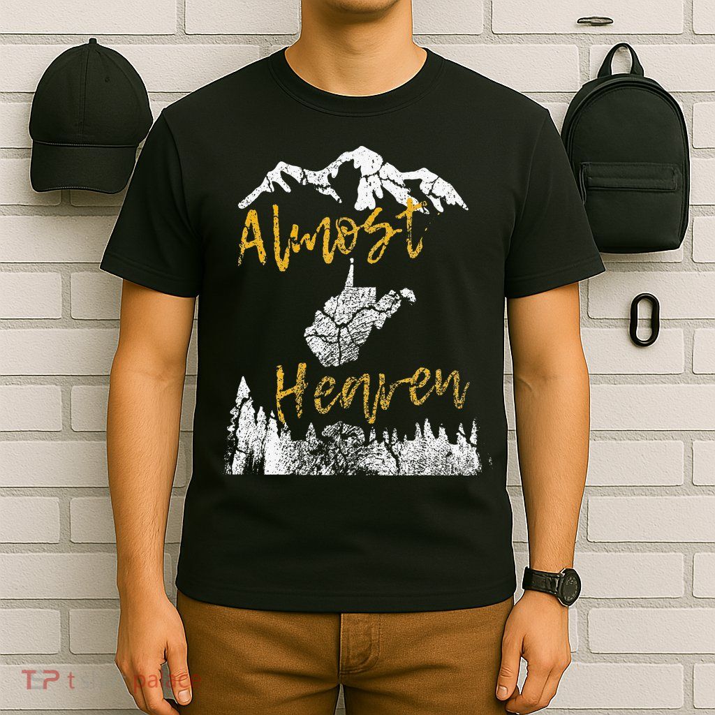 West Virginia Almost Heaven State Map WV Bear Mountains Home T-Shirt