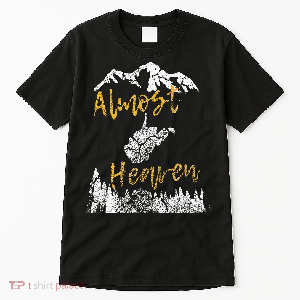 West Virginia Almost Heaven State Map WV Bear Mountains Home Tall T-Shirt