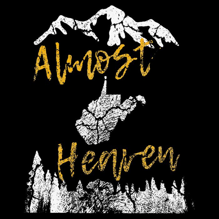 West Virginia Almost Heaven State Map WV Bear Mountains Home Drawstring Bag