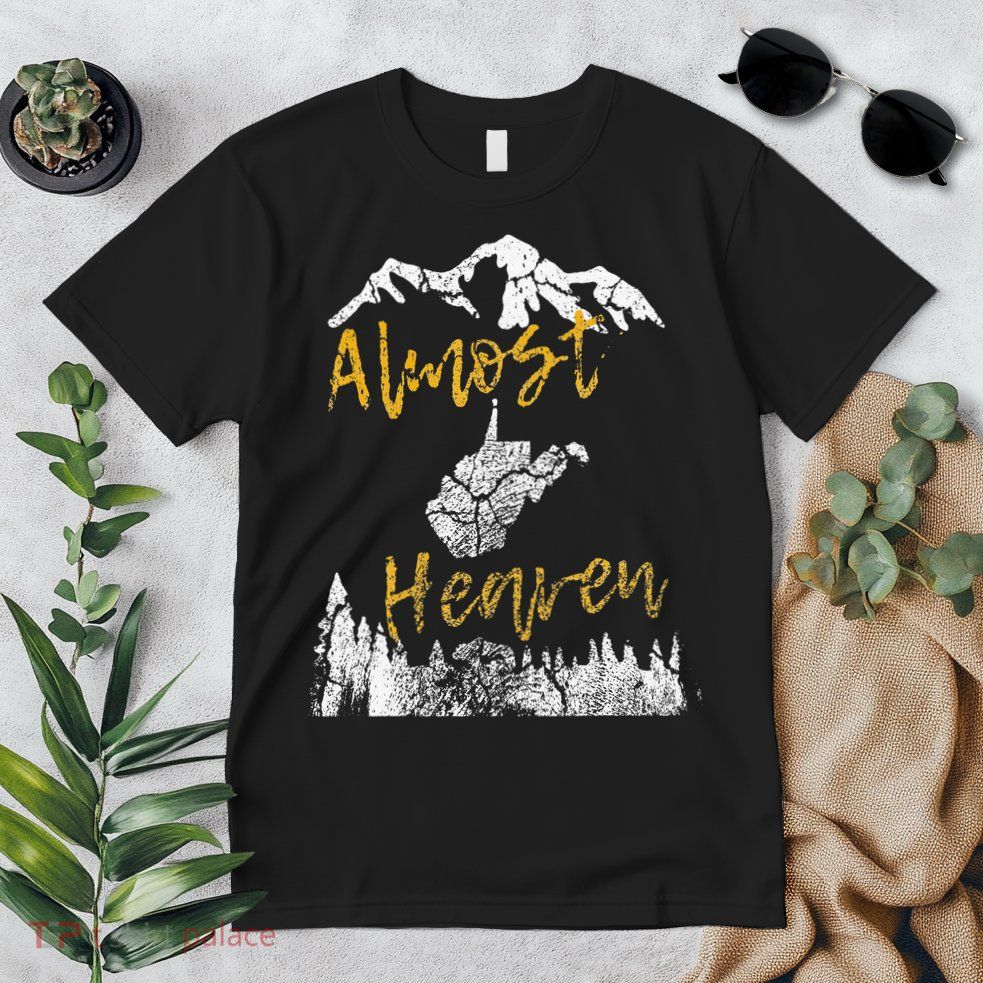 West Virginia Almost Heaven State Map WV Bear Mountains Home Premium T-Shirt