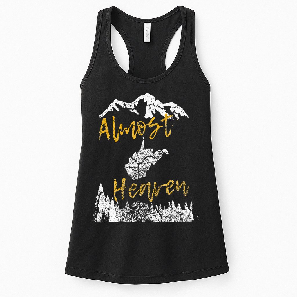 West Virginia Almost Heaven State Map WV Bear Mountains Home Womens Tank Top