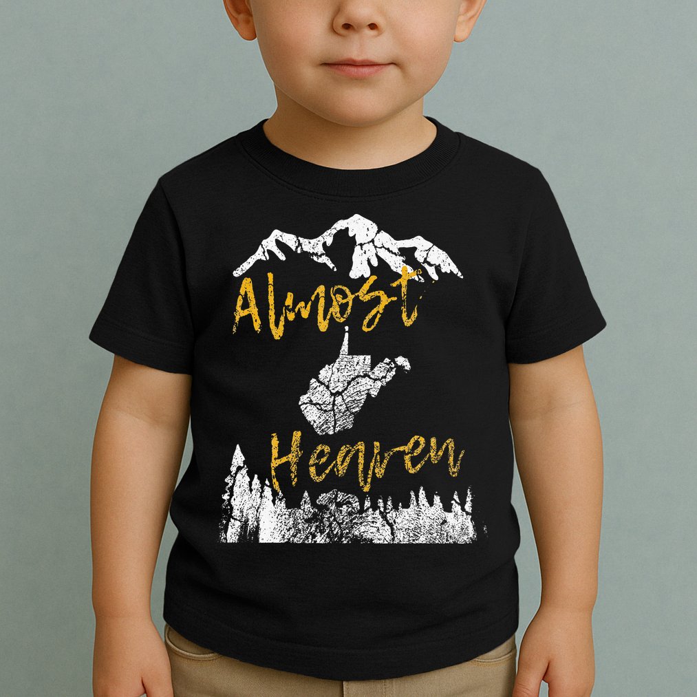 West Virginia Almost Heaven State Map WV Bear Mountains Home Toddler T-Shirt