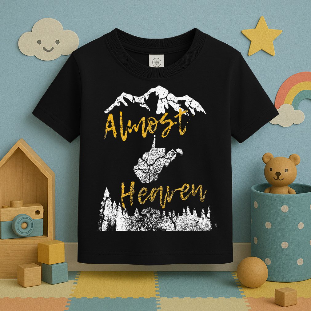 West Virginia Almost Heaven State Map WV Bear Mountains Home Toddler T-Shirt