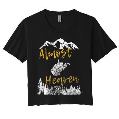 West Virginia Almost Heaven State Map WV Bear Mountains Home Crop Top