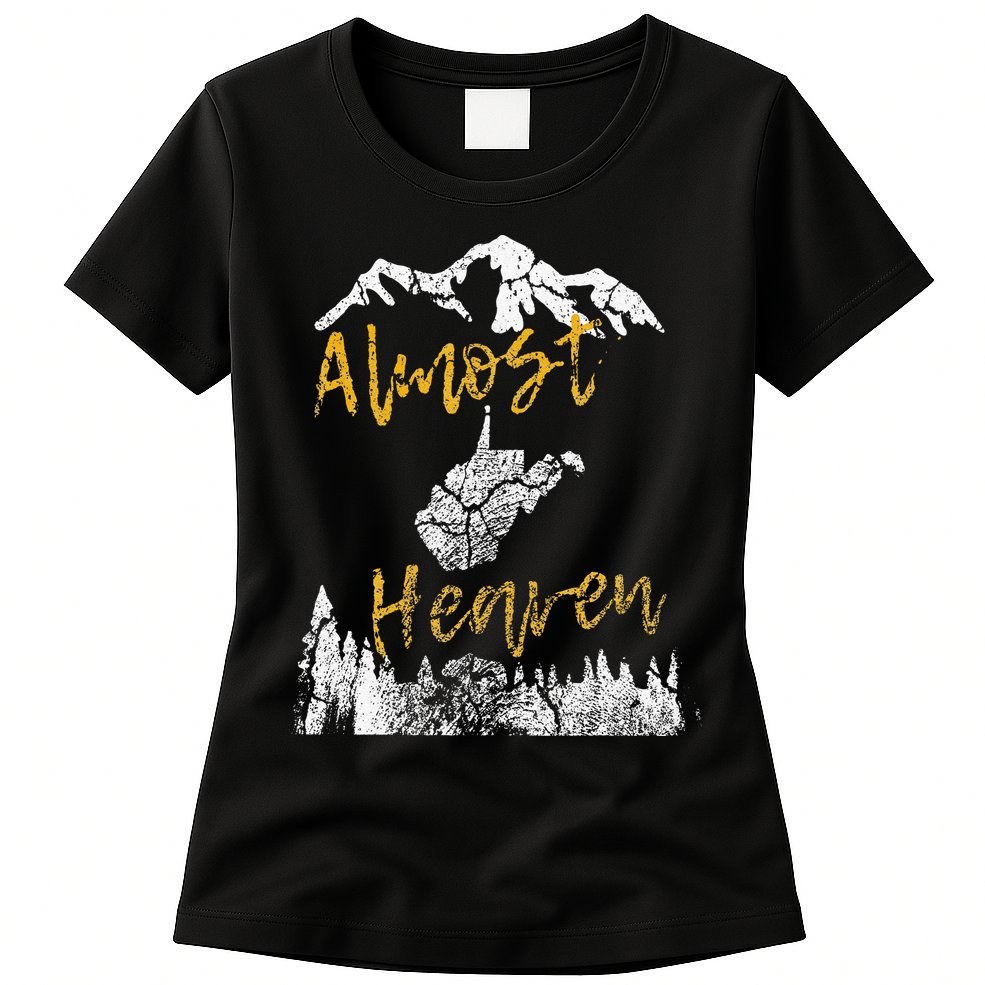 West Virginia Almost Heaven State Map WV Bear Mountains Home Womens T-Shirt