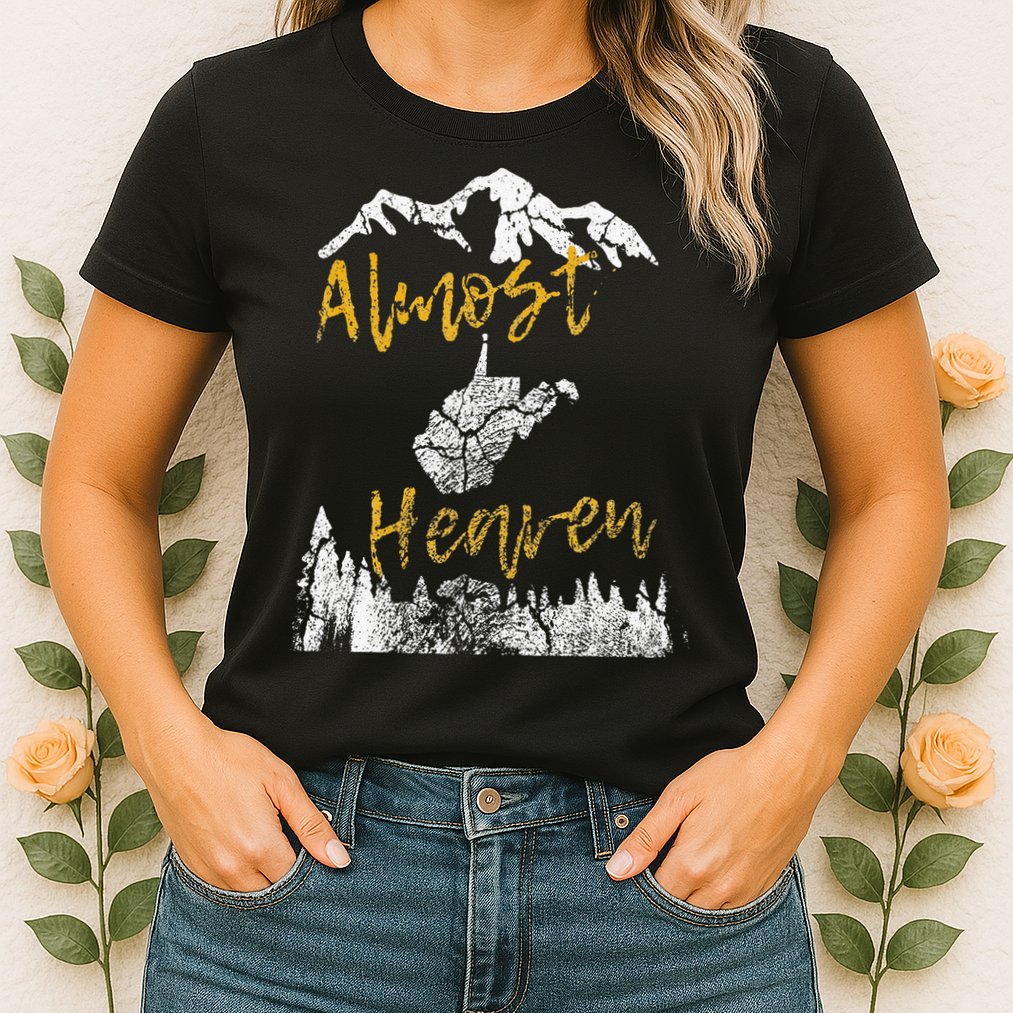 West Virginia Almost Heaven State Map WV Bear Mountains Home Womens T-Shirt