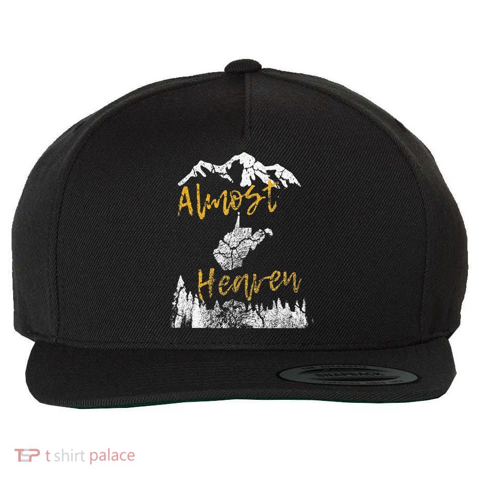 West Virginia Almost Heaven State Map WV Bear Mountains Home Wool Snapback Cap