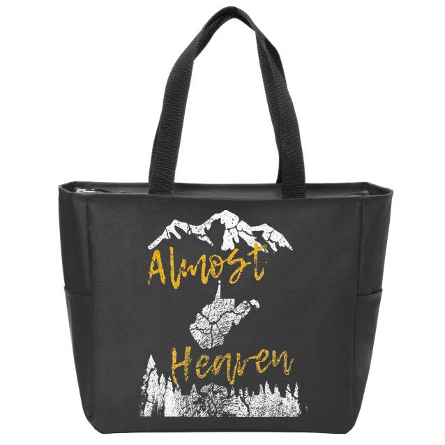 West Virginia Almost Heaven State Map WV Bear Mountains Home Zip Tote Bag