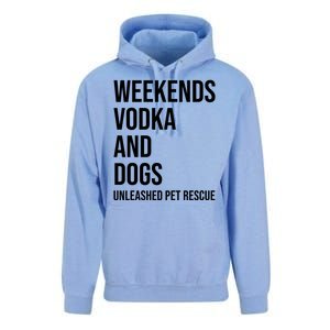 Weekends Vodka And Dogs Unleashed Pet Rescue Unisex Surf Hoodie