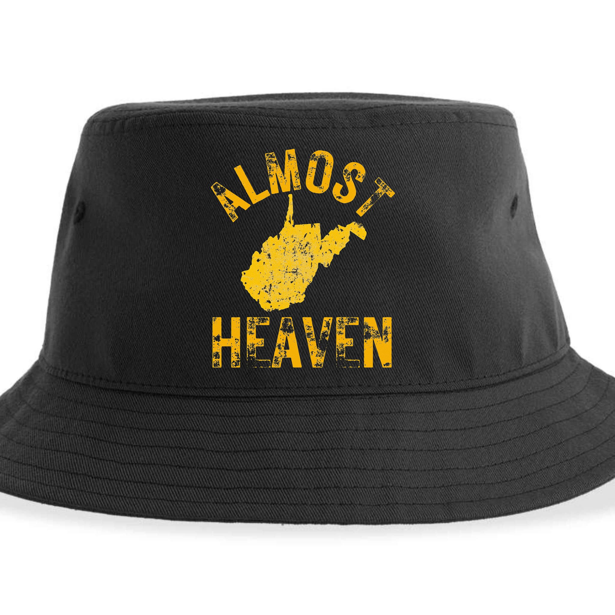 West Virginia Almost Heaven WV Map Home 304 Vintage Sustainable Bucket Hat