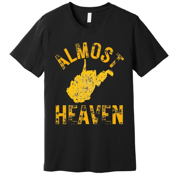 West Virginia Almost Heaven WV Map Home 304 Vintage Premium T-Shirt