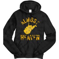 West Virginia Almost Heaven WV Map Home 304 Vintage Tie Dye Hoodie