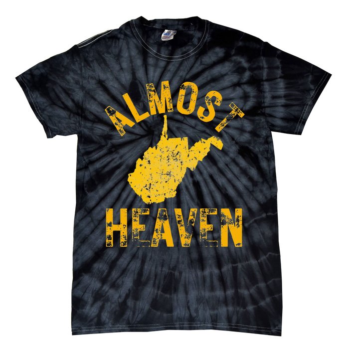 West Virginia Almost Heaven WV Map Home 304 Vintage Tie-Dye T-Shirt