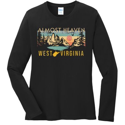 West Virginia Almost Heaven Ladies Long Sleeve Shirt