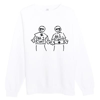 Weird Val Autismpills 2 People 1 Cunt Premium Crewneck Sweatshirt