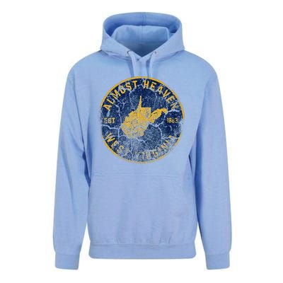 West Virginia Almost Heaven State Map WV Home Vintage 304 Unisex Surf Hoodie