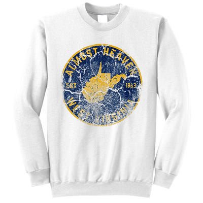 West Virginia Almost Heaven State Map WV Home Vintage 304 Sweatshirt