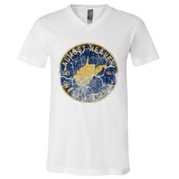 West Virginia Almost Heaven State Map WV Home Vintage 304 V-Neck T-Shirt