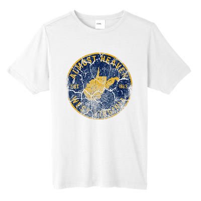 West Virginia Almost Heaven State Map WV Home Vintage 304 Tall Fusion ChromaSoft Performance T-Shirt