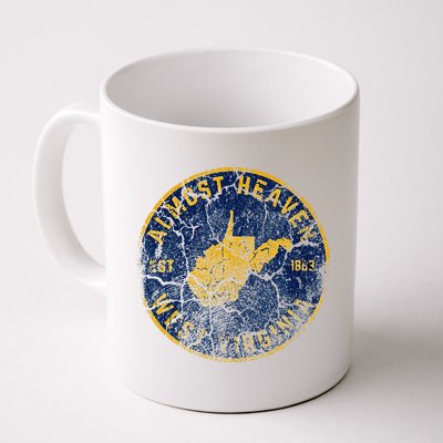West Virginia Almost Heaven State Map WV Home Vintage 304 Mug