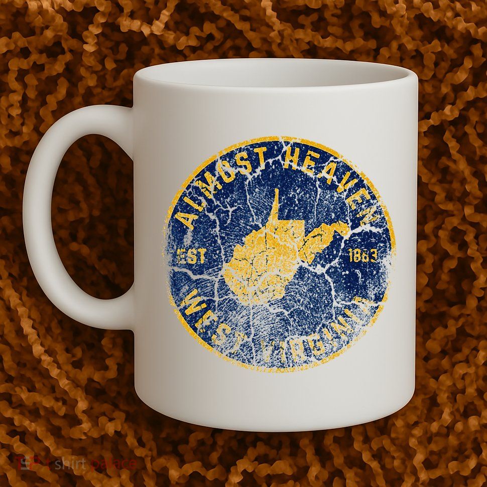 West Virginia Almost Heaven State Map WV Home Vintage 304 Mug