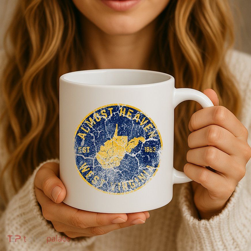 West Virginia Almost Heaven State Map WV Home Vintage 304 Mug