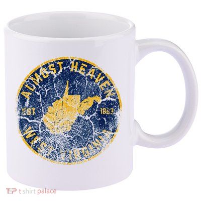 West Virginia Almost Heaven State Map WV Home Vintage 304 11oz C Handle Ceramic Mug