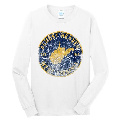 West Virginia Almost Heaven State Map WV Home Vintage 304 Tall Long Sleeve T-Shirt