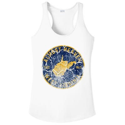 West Virginia Almost Heaven State Map WV Home Vintage 304 Ladies PosiCharge Competitor Racerback Tank