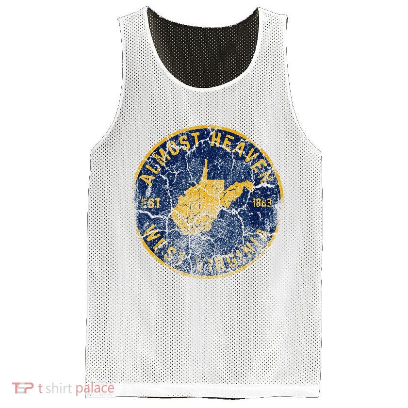 West Virginia Almost Heaven State Map WV Home Vintage 304 Mesh Reversible Basketball Jersey Tank