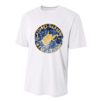 West Virginia Almost Heaven State Map WV Home Vintage 304 Youth Performance Sprint T-Shirt