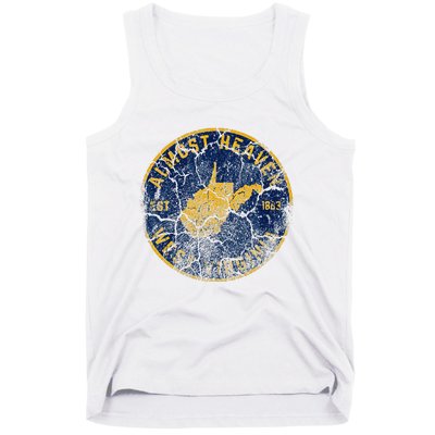 West Virginia Almost Heaven State Map WV Home Vintage 304 Tank Top