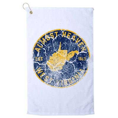 West Virginia Almost Heaven State Map WV Home Vintage 304 Golf Towel