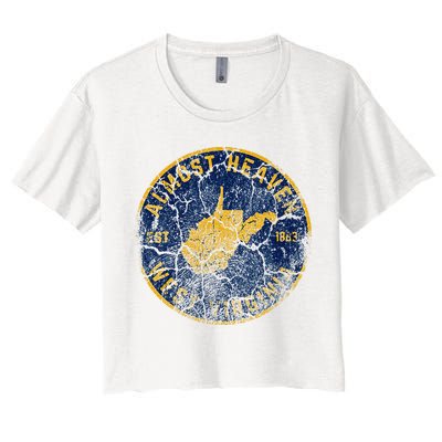 West Virginia Almost Heaven State Map WV Home Vintage 304 Crop Top