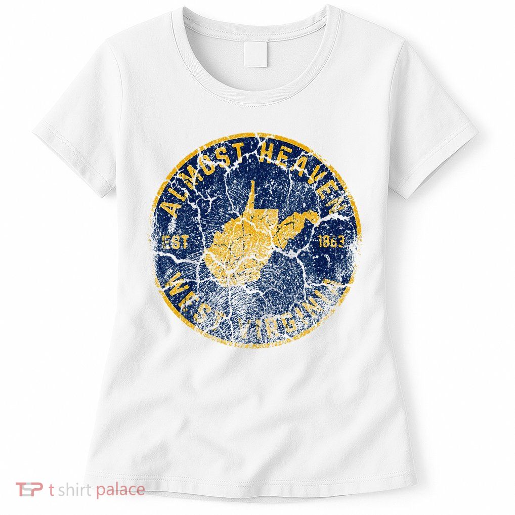 West Virginia Almost Heaven State Map WV Home Vintage 304 Womens T-Shirt