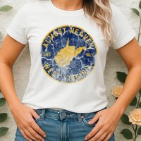 West Virginia Almost Heaven State Map WV Home Vintage 304 Womens T-Shirt
