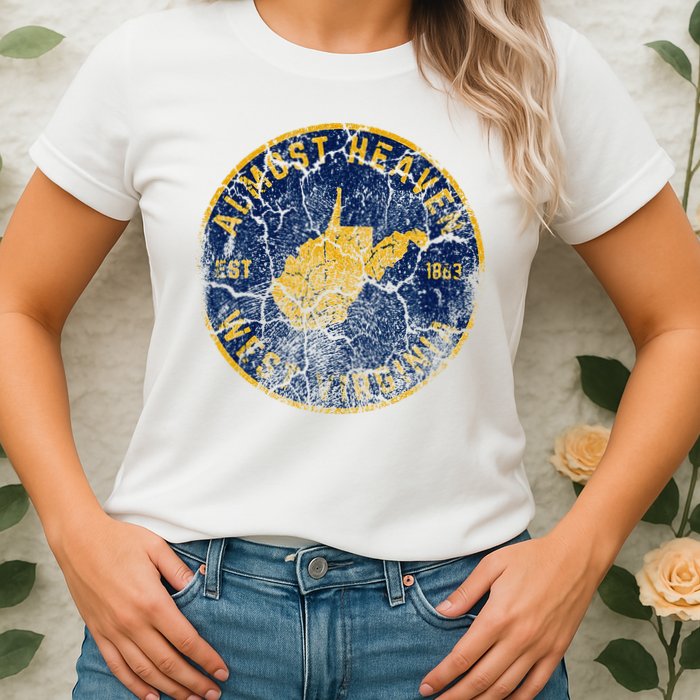 West Virginia Almost Heaven State Map WV Home Vintage 304 Womens T-Shirt