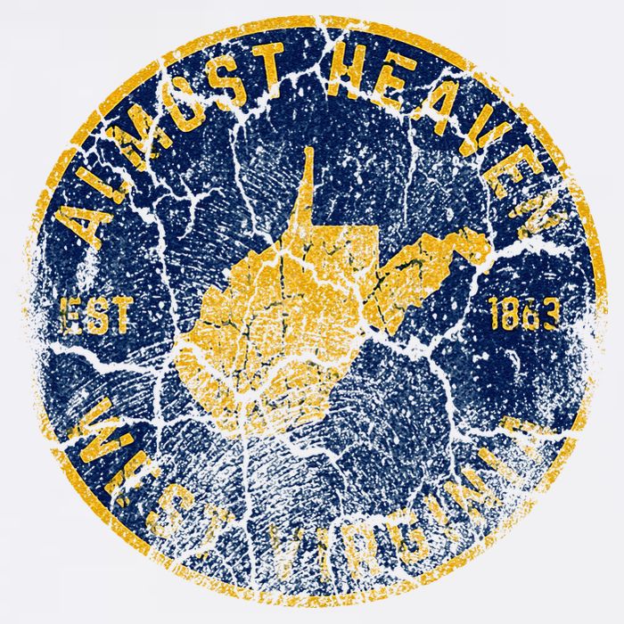 West Virginia Almost Heaven State Map WV Home Vintage 304 Womens T-Shirt