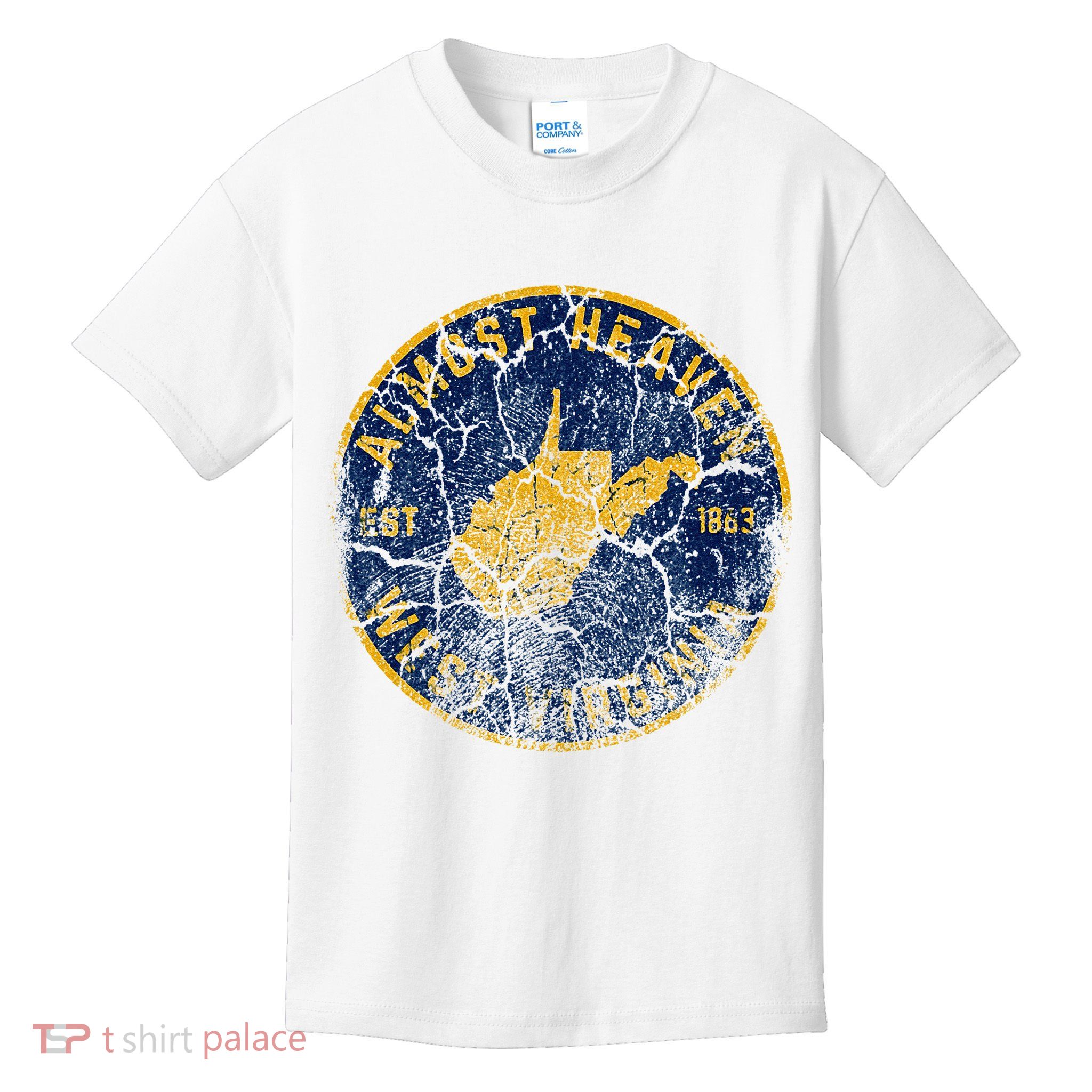 West Virginia Almost Heaven State Map WV Home Vintage 304 Kids T-Shirt