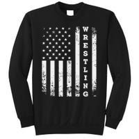 Wrestling Vintage American Flag Usa Quote Wrestler Wrestle Sweatshirt