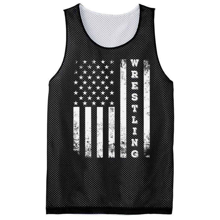 Wrestling Vintage American Flag Usa Quote Wrestler Wrestle Mesh Reversible Basketball Jersey Tank