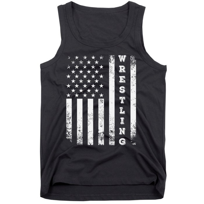 Wrestling Vintage American Flag Usa Quote Wrestler Wrestle Tank Top