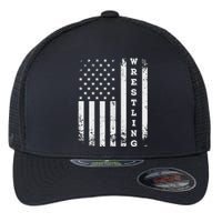 Wrestling Vintage American Flag USA Quote Wrestler Wrestle  Flexfit Unipanel Trucker Cap